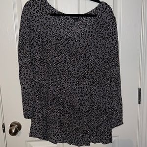 Torrid, cheetah print blouse, pink & gray, size 2